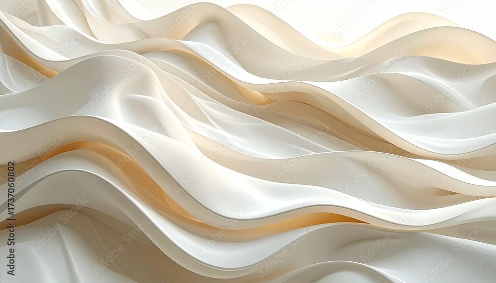Obraz premium Abstract white fabric waves, light and shadow interplay