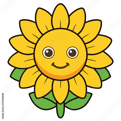 smiling sun flower Adobe Illustrator Artwork