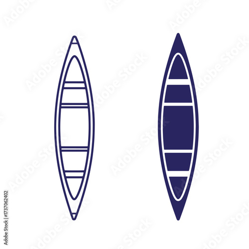 Vector illustration of two canoes with minimalist style perfect for outdoor adventures