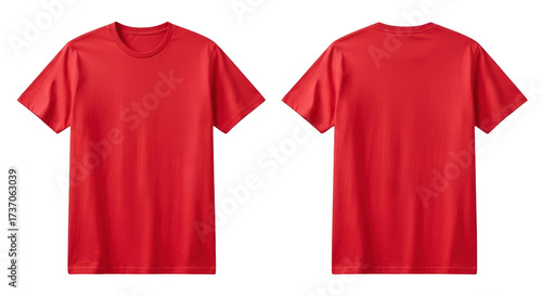 Red TShirt Mockup Front and Back Views featuring t-shirt, red, shirt, tee, apparel high quality professional