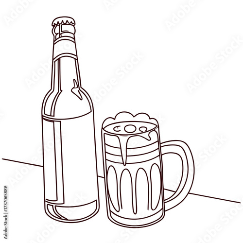 Vector art of beer bottle