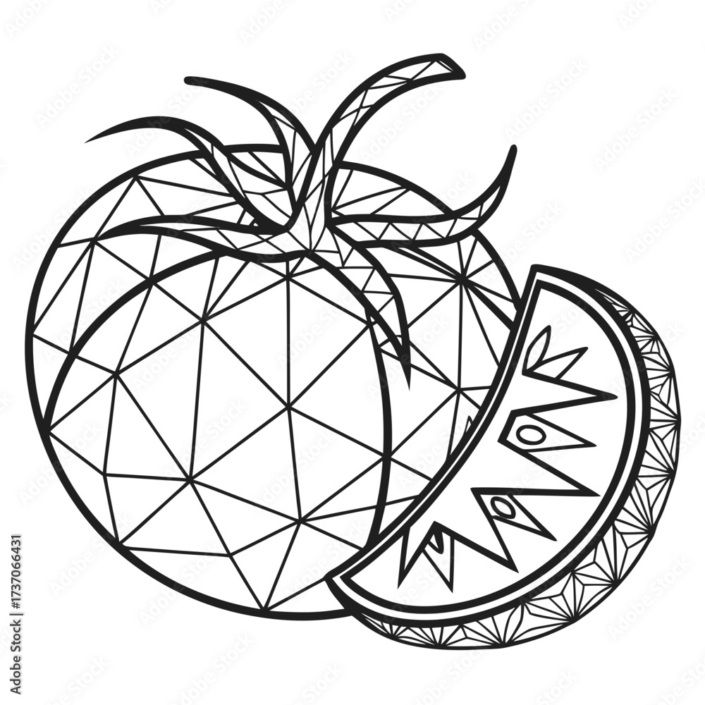Fototapeta premium Vector art of geometric tomato