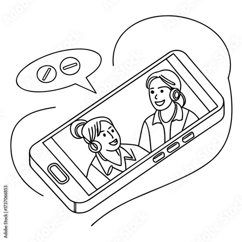 Vector art of online medical consultation on phone