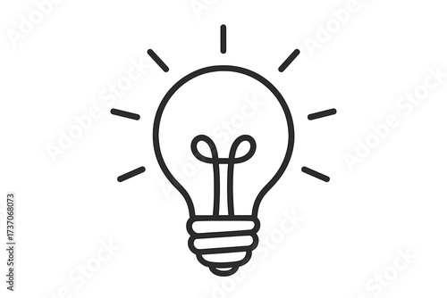 Light bulb line icon. Idea, solution, and creativity symbol. Concept of innovation, inspiration, and thinking. Vector illustration of a lamp. Energy and electricity sign.