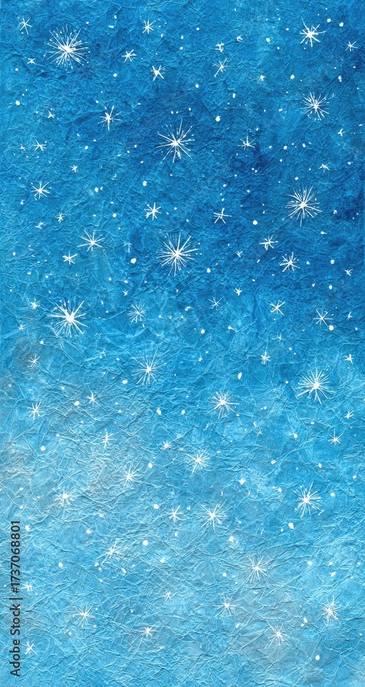 Obraz premium A textured, starry, vibrant blue night sky