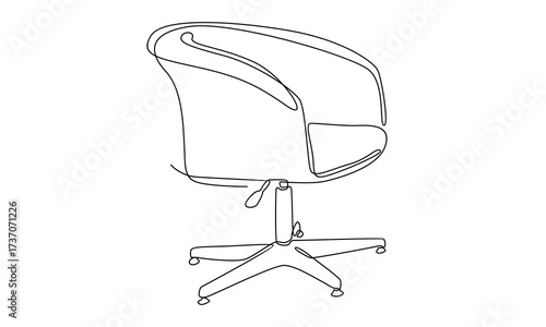 continuous line art of rolling chair illustration