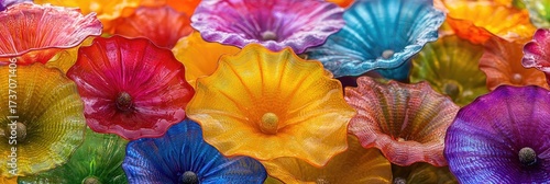 Wallpaper Mural Glass-blown flowers in vibrant colors and various textures Torontodigital.ca
