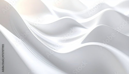 Wallpaper Mural Abstract Wavy White Surface with Light and Shadow Smooth Waves Background Texture Minimalist Design Geometric Patterns Monochrome Art Modern Backdrop Torontodigital.ca
