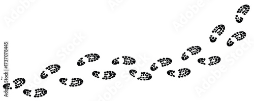 Up footprint trail of human, human footprints silhouette – stock vector 
