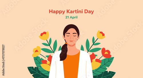 A Proud Indonesian Lady Inspiring Equality and Independence on 21 April - Hand-Drawn Graphic Art