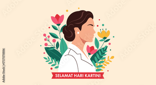 Woman's Profile with Flowers, Illustration, Cultural Context, Inspiring Environment