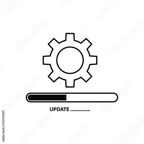 System Update Icon, Refresh Software Upgrade, Circular Arrow Line Symbol . Vector Illustration..eps