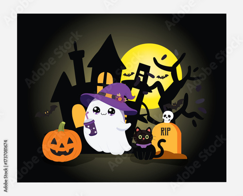 Witch’s Night Out – Cute Halloween Party Invitation Design