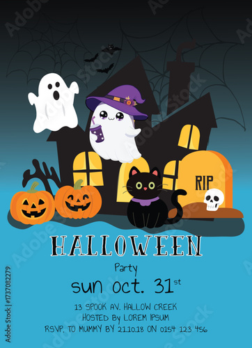 Witch’s Night Out – Cute Halloween Party Invitation Design