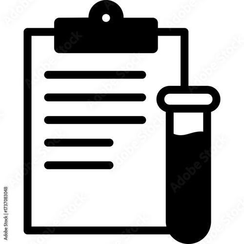 laboratory report icon illustration design with solid