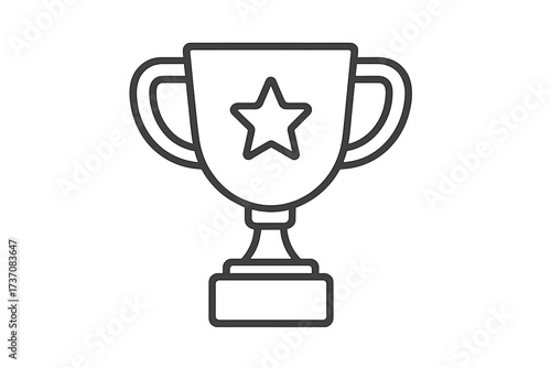 Trophy cup vector line icon. Winner, victory and success symbol. Champion prize for achievement. Award for first place in competition. Leadership, goal and reward concept sign.