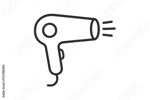 Isolated Hair Dryer Icon with Transparent Background, Vector Cartoon Illustration for Graphics, Apps, Beauty and Hair Styling Concept, Minimalist Electric Hairdryer Design