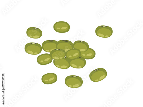 Mung beans, green beans illustration