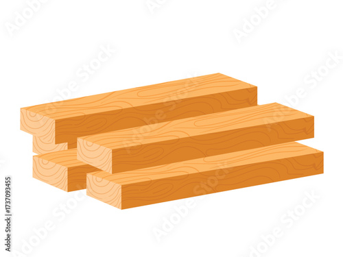 Pile of wooden beam or bars, Wood board Construction Industry