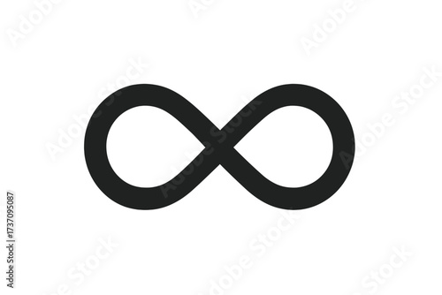 Infinity symbol vector icon. Concept of infinite, limitless and endless. Eternity sign. Never-ending loop. Eternal love. Unbreakable connection. Repetition, harmony and balance.