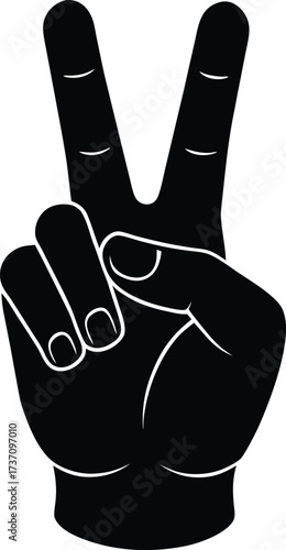 Peace sign hand gesture with two fingers
