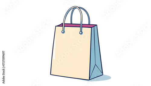 Wallpaper Mural A Simple Cartoon-Style Shopping Bag with Handles on a White Background Torontodigital.ca