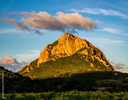 Mountain peak at golden hour