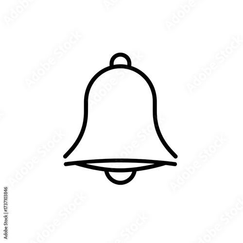 Simple Black Bell Icon: Announcement, Notification, Alert Symbol - Vector Graphic for Websites, Apps, and Designs
