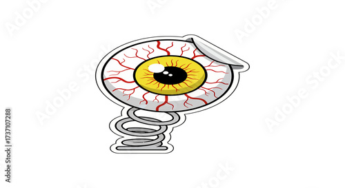 eyeball on a spring a quirky and spooky surprise springing with a comical twist perfect for halloween-themed social media posts and playful graphics.