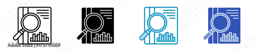Data Research Icon Set Multiple Style Collection	