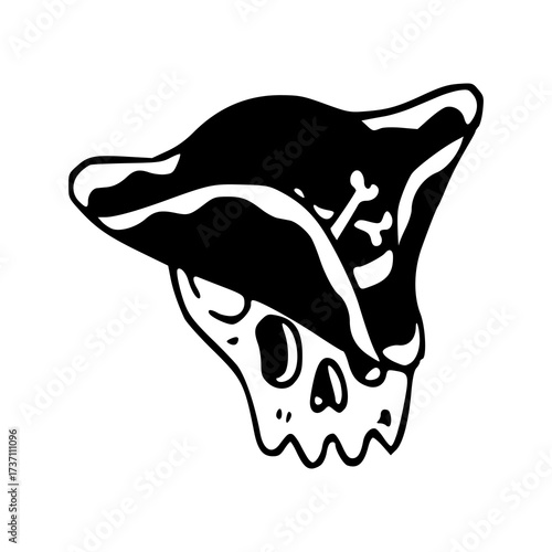 pirate skull with tricorne hat