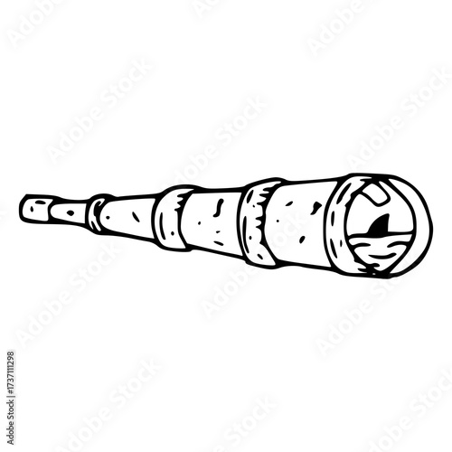 vintage pirate spyglass illustration
