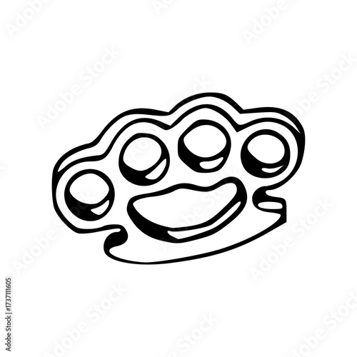 cartoon outline gangster or urban weapon doodle