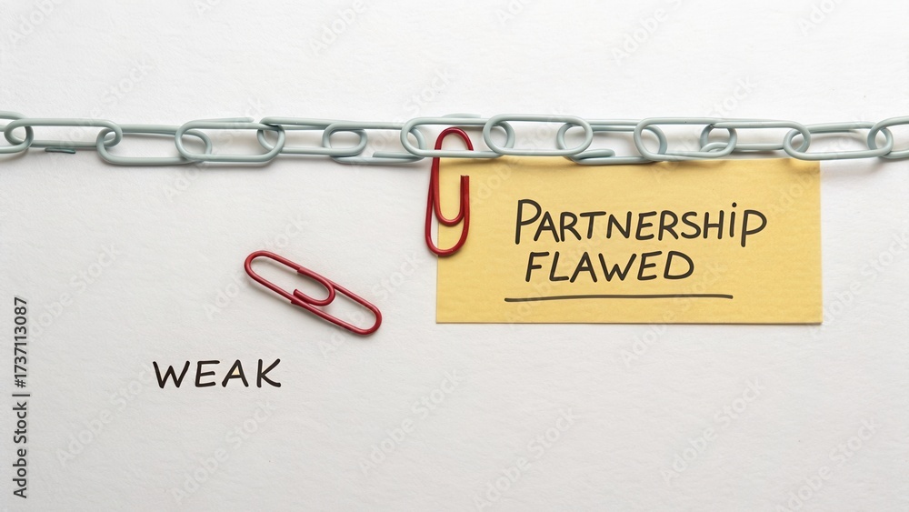custom made wallpaper toronto digitalWeak Link in Partnership Concept with Paperclip and Sticky Note Highlighting Flawed Relationships and Collaboration Challenges