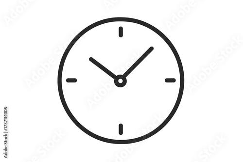 Clock icon symbol of time. Simple line art for web, logo, app, and UI design. Vector illustration for timer, watch, schedule, deadline, and time management concepts.