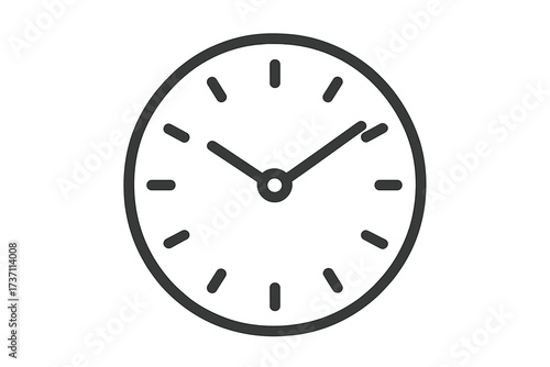 Clock icon vector illustration. Symbol of time in trendy flat line style. Simple pictogram for web, logo, app, UI design. Watch face. Time management, deadline, schedule, minute.