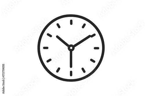 Clock icon vector illustration. Time symbol in trendy flat line style. Watch face sign for web, logo, mobile app, UI UX design. Concepts of timer, schedule, deadline.