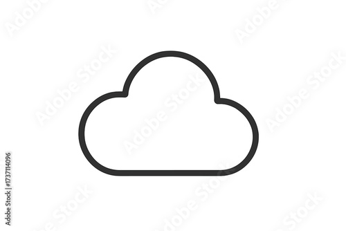 Cloud icon line art. Simple weather symbol for web design, logo, mobile app, and UI UX development. Represents cloudy forecast, meteorology, and cloud computing data storage.