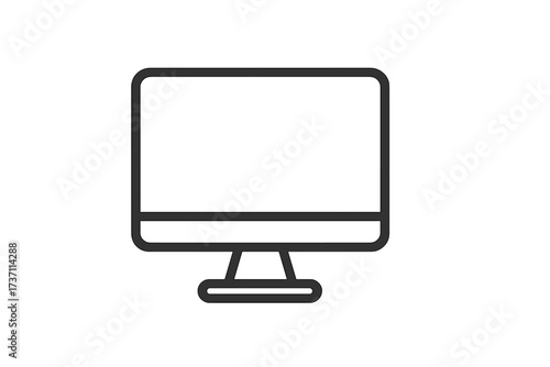 Monitor icon in trendy flat line style. Computer screen sign. Symbol of a desktop gadget or device for web site design, logo, app, UI. Isolated vector illustration graphic.