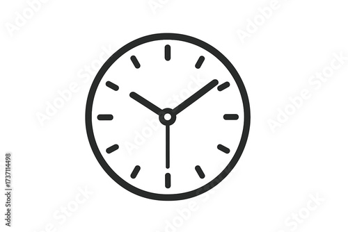 Clock icon, symbol of time in a trendy flat line style. Minimalist watch pictogram for web, logo, app, and UI design. Time management, schedule, and deadline concept vector.