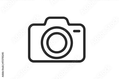Camera icon vector for web design. Photo camera symbol. Photography concept. Simple line art pictogram for website, logo, app, UI. Digital device sign isolated on white background.