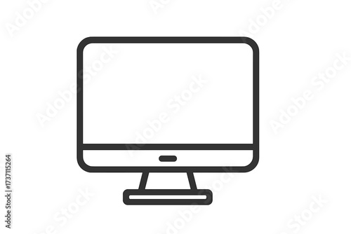 Computer monitor line icon. Desktop screen symbol. PC display pictogram for web, logo, app, UI. Modern flat design. Minimalist gadget sign isolated. Vector illustration.