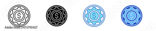 Cog Icon Set Multiple Style Collection	