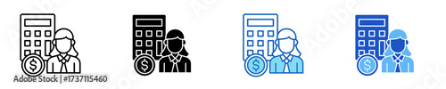 Accountant Icon Set Multiple Style Collection	