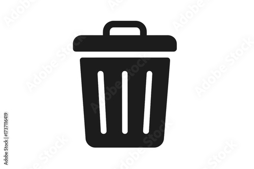 Trash can icon symbol delete remove. Flat style vector illustration isolated on white background. Web design logo app UI interface graphic element EPS 10.