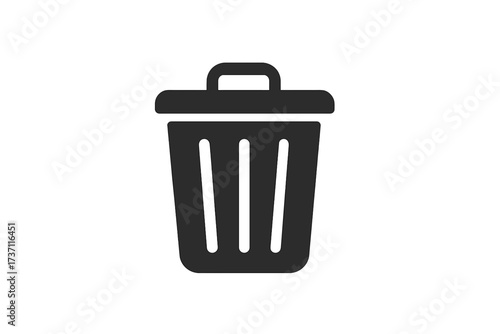 Trash can icon symbol of delete remove with modern flat design style for web, app, UI interface, isolated on white background, vector illustration, logo concept