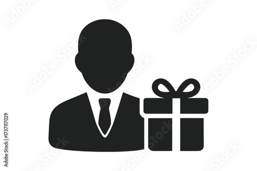 User with Credit Card Icon. Symbol of Business People. Modern Flat Style Icon for Website Design, Logo, App, UI. Isolated on White Background. Vector Illustration for Digital Use