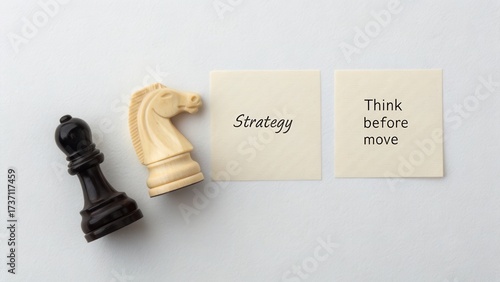 Wallpaper Mural Chess Pieces and Sticky Notes Emphasizing Strategy and Thoughtfulness in Decision Making for Game and Life Scenarios Torontodigital.ca