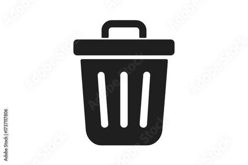 Trash can icon. Delete symbol for web design, logo, app, UI. Remove sign. Flat vector pictogram. Garbage, rubbish, dustbin, and waste basket illustration. Recycle bin.