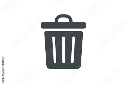 Trash can icon vector. Symbol of delete, remove, and recycle. Garbage bin sign for web design, logo, app, and UI. Flat style illustration isolated on white background.